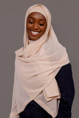 Chiffon Hijab with matching under cap set – Gentle Beige - Hals and Sals