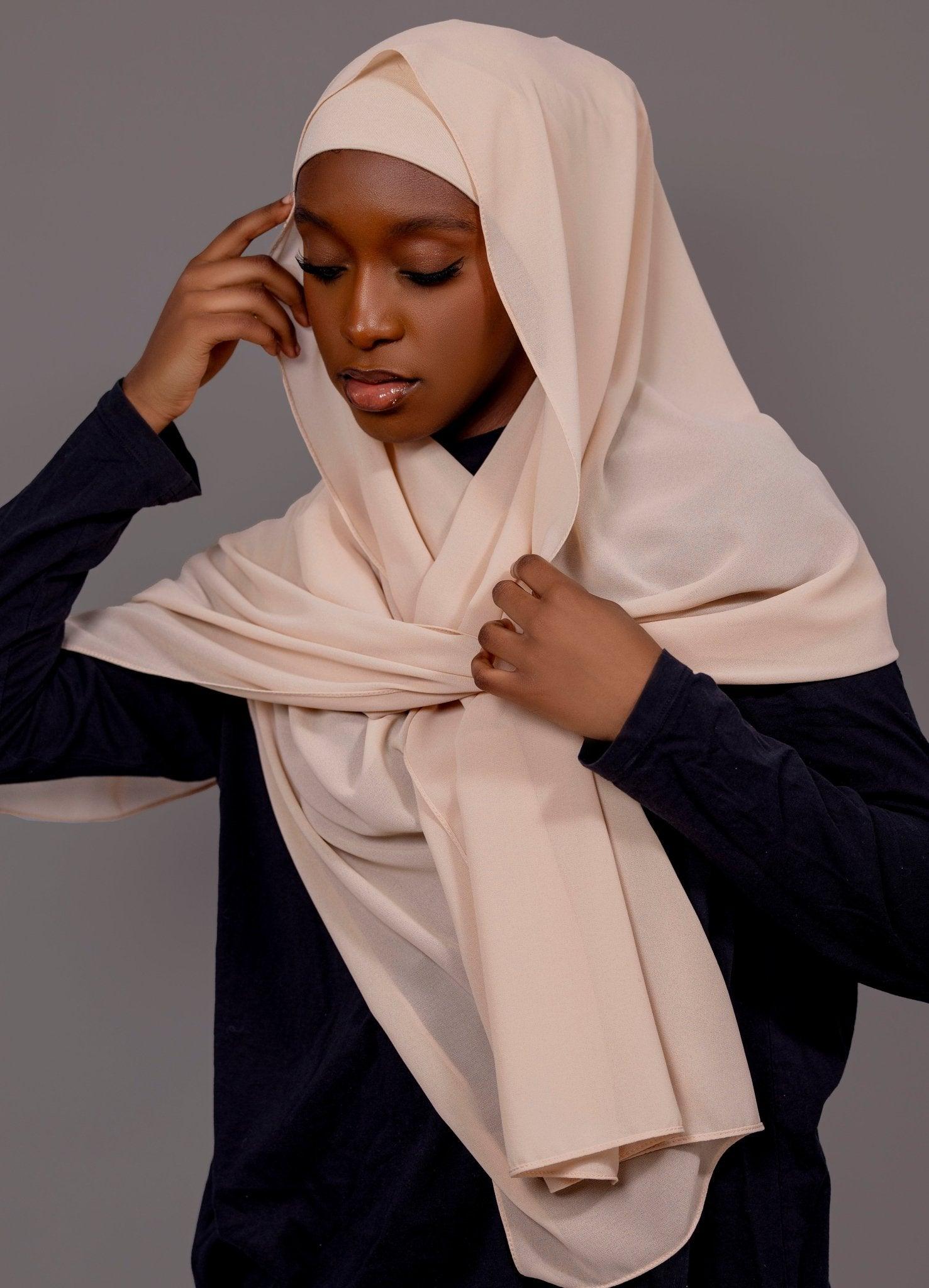 Chiffon Hijab with matching under cap set – Gentle Beige - Hals and Sals