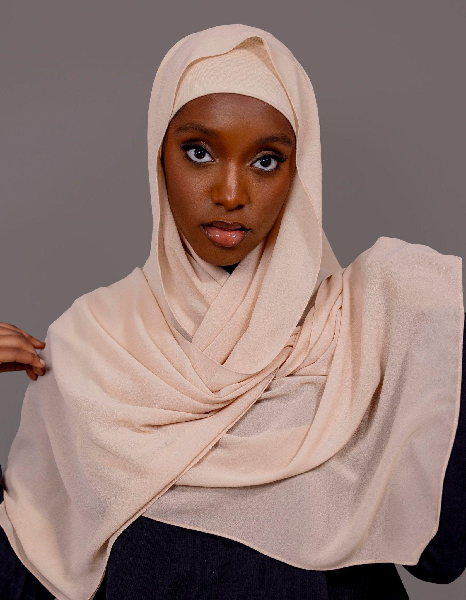 Chiffon Hijab with matching under cap set – Gentle Beige - Hals and Sals
