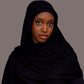 Premium Modal Hijab with matching under cap set – black - Hals and Sals