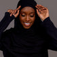 Premium Modal Hijab with matching under cap set – black - Hals and Sals
