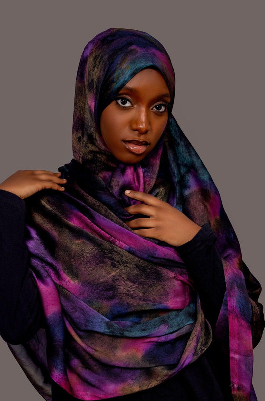 Printed Chiffon Hijab – Aurora Bliss - Hals and Sals