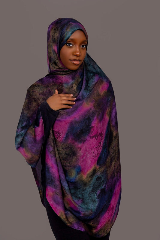 Printed Chiffon Hijab – Aurora Bliss - Hals and Sals
