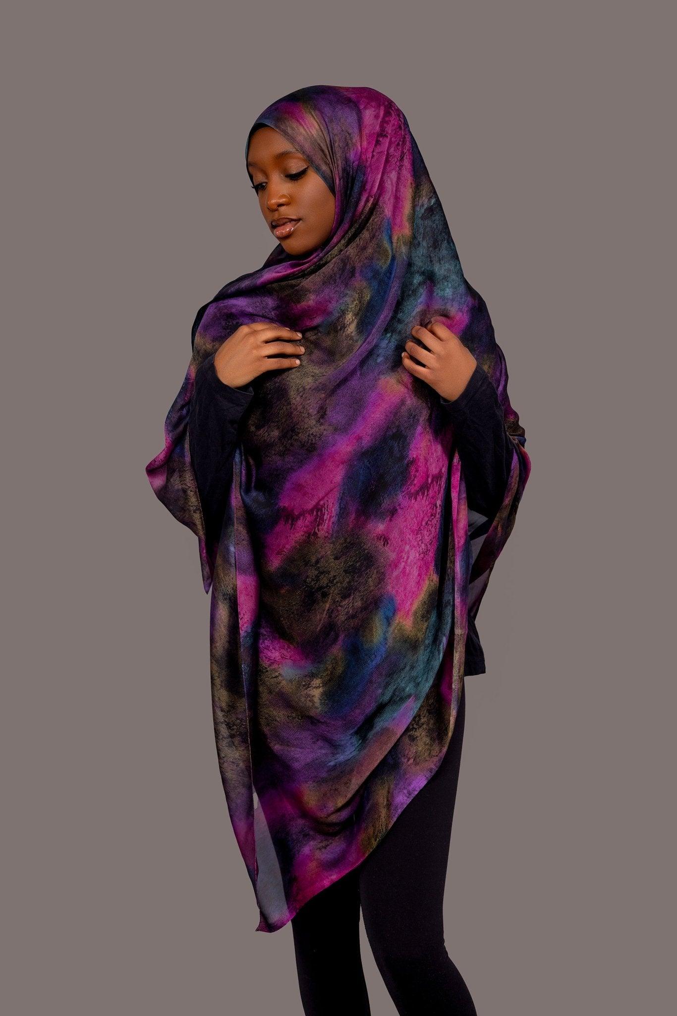 Printed Chiffon Hijab – Aurora Bliss - Hals and Sals