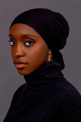 Non - Slip Cotton Hijab under Cap - Classic Black - Hals and Sals