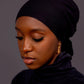 Non - Slip Cotton Hijab under Cap - Classic Black - Hals and Sals