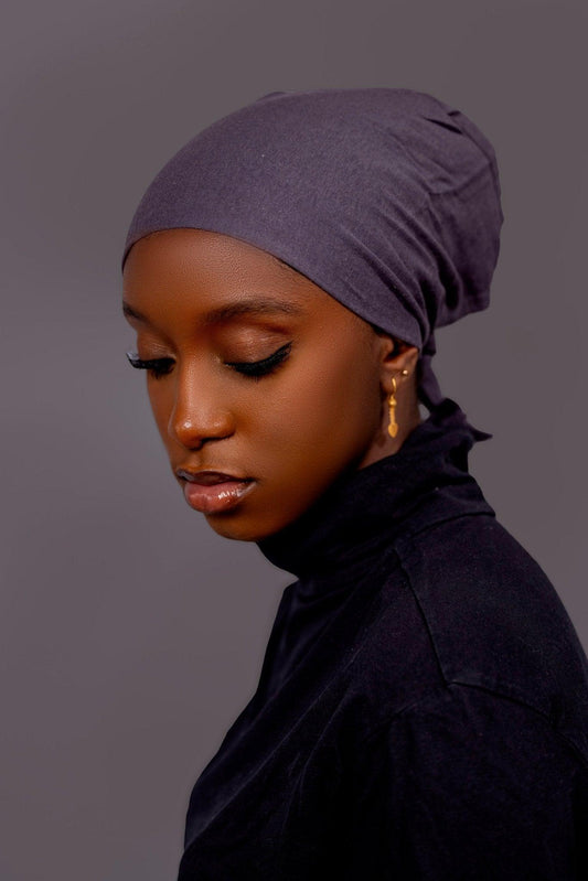 Non - Slip Cotton Hijab under Cap - Soft Grey - Hals and Sals