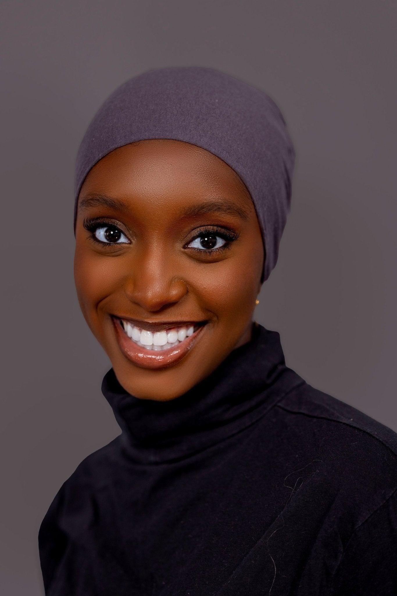 Non - Slip Cotton Hijab under Cap - Soft Grey - Hals and Sals