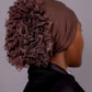 Non - Slip Cotton Hijab under Cap with Built - In Lace Volumizing Scrunchie - Rich Brown - Hals and Sals