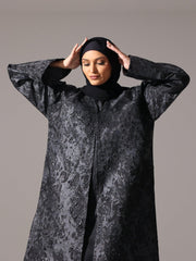 Midnight Black metallic Abaya - Hals and Sals