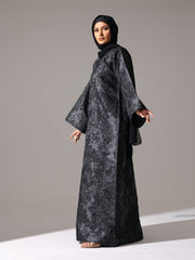 Midnight Black metallic Abaya - Hals and Sals