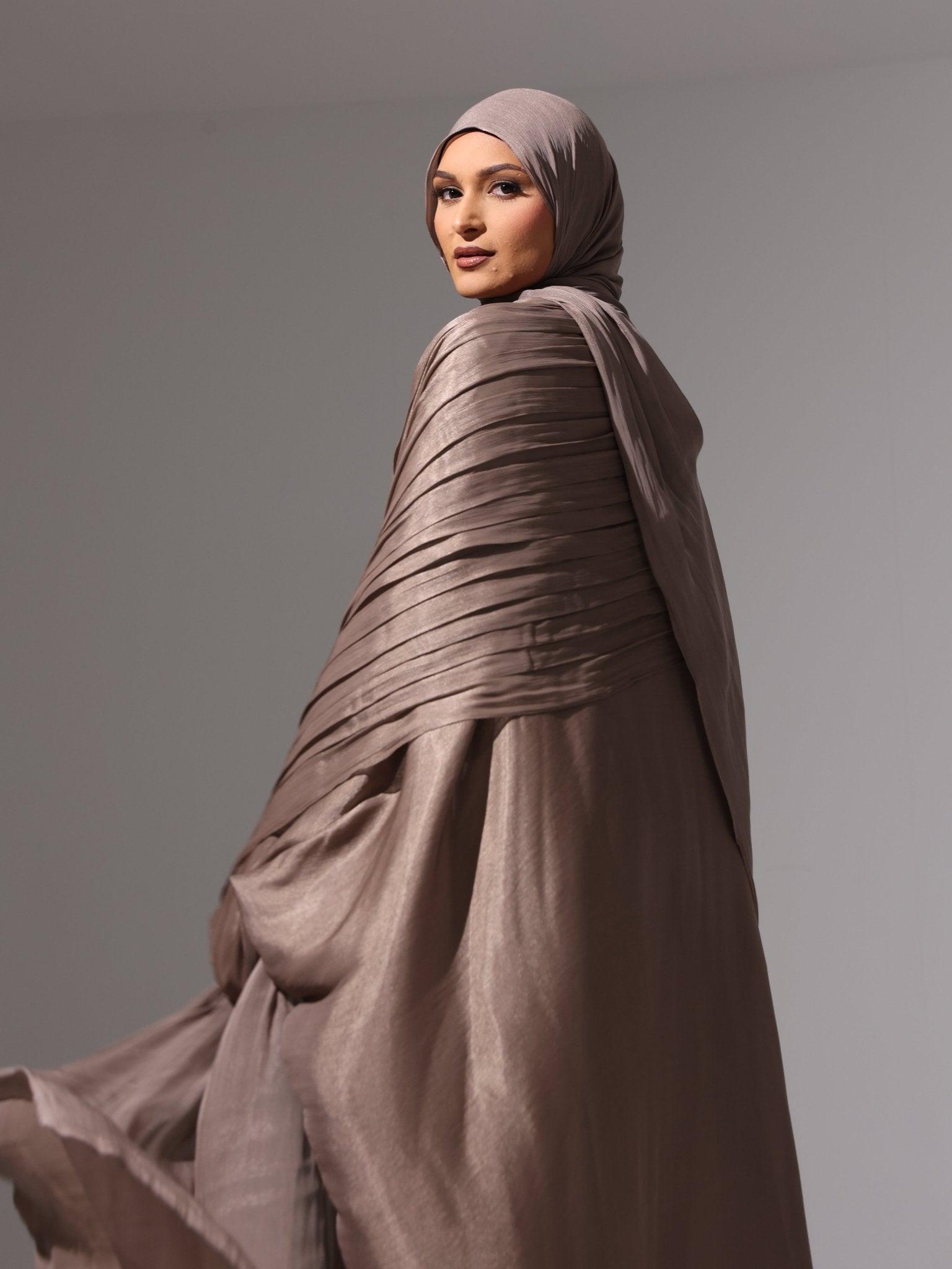 Elegant Mocha Abaya set - Hals and Sals
