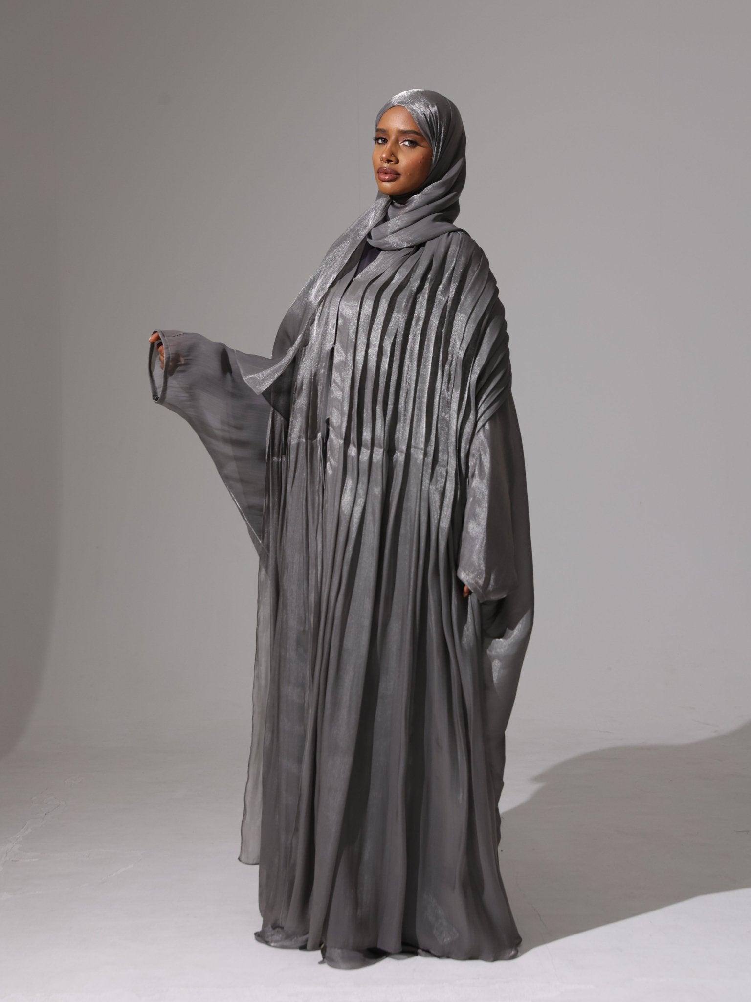 Charcoal Grace Abaya set - Hals and Sals 56 Charcoal Grace Abaya set - Hals and Sals 56