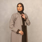 Taupe – Olive Edge Abaya set - Hals and Sals