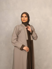 Taupe – Olive Edge Abaya set - Hals and Sals