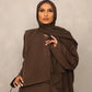 Olive Pleated Overlay Abaya - Hals and Sals