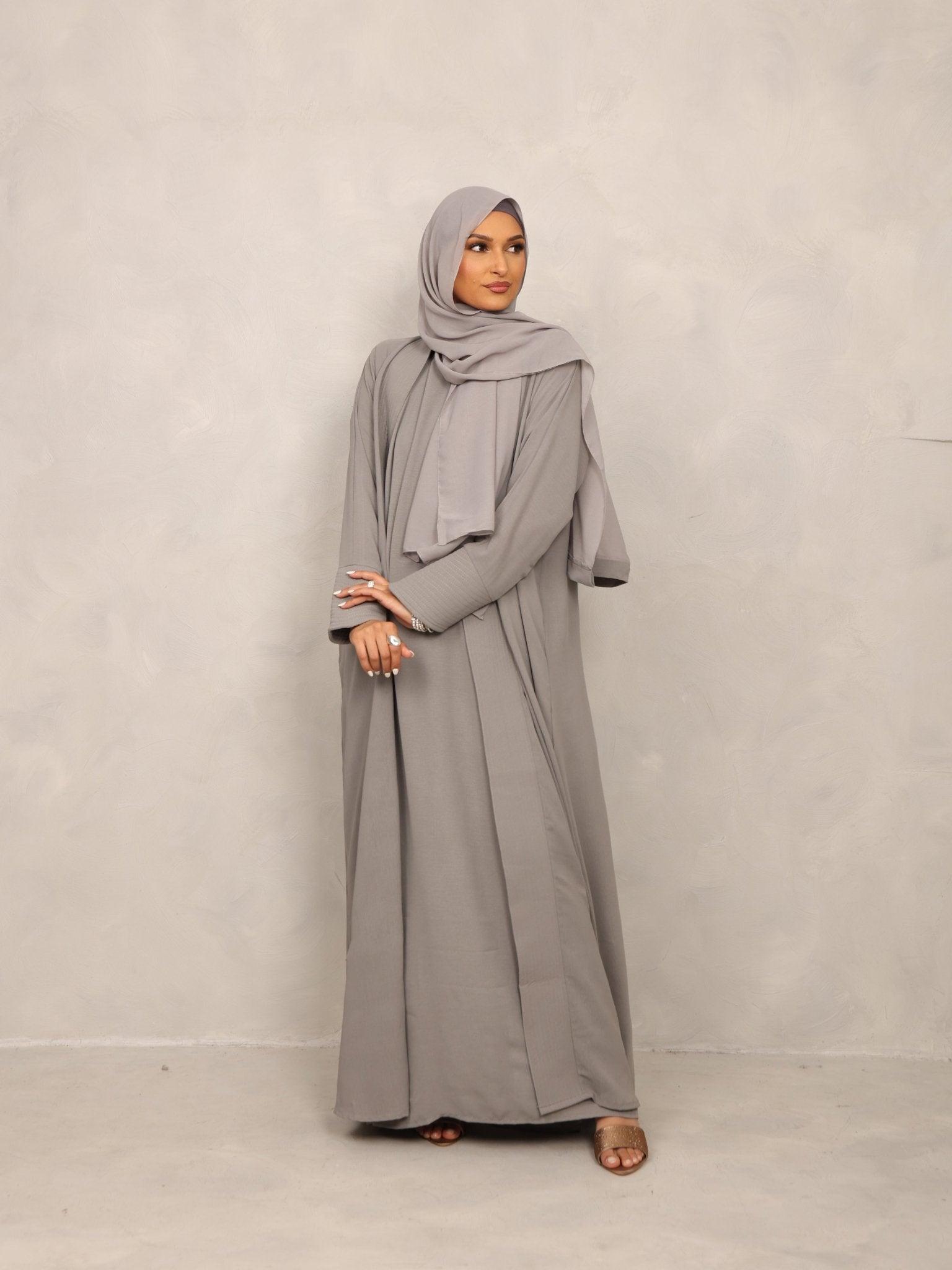 Ash Gray Abaya - Hals and Sals