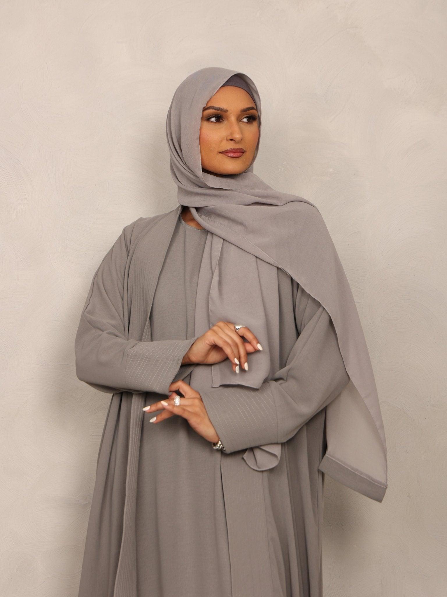 Ash Gray Abaya - Hals and Sals