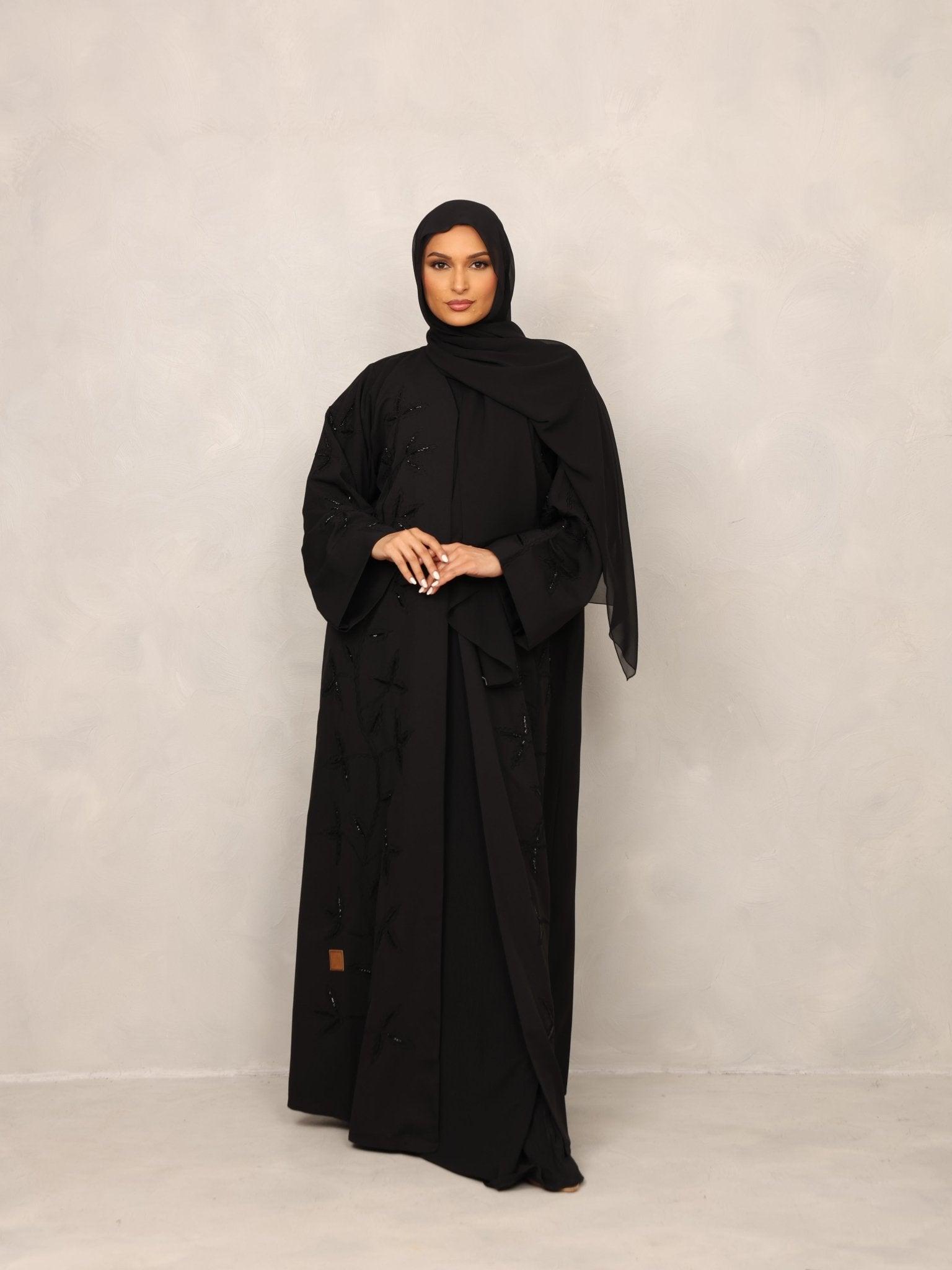 Noir Blossom Abaya - Hals and Sals