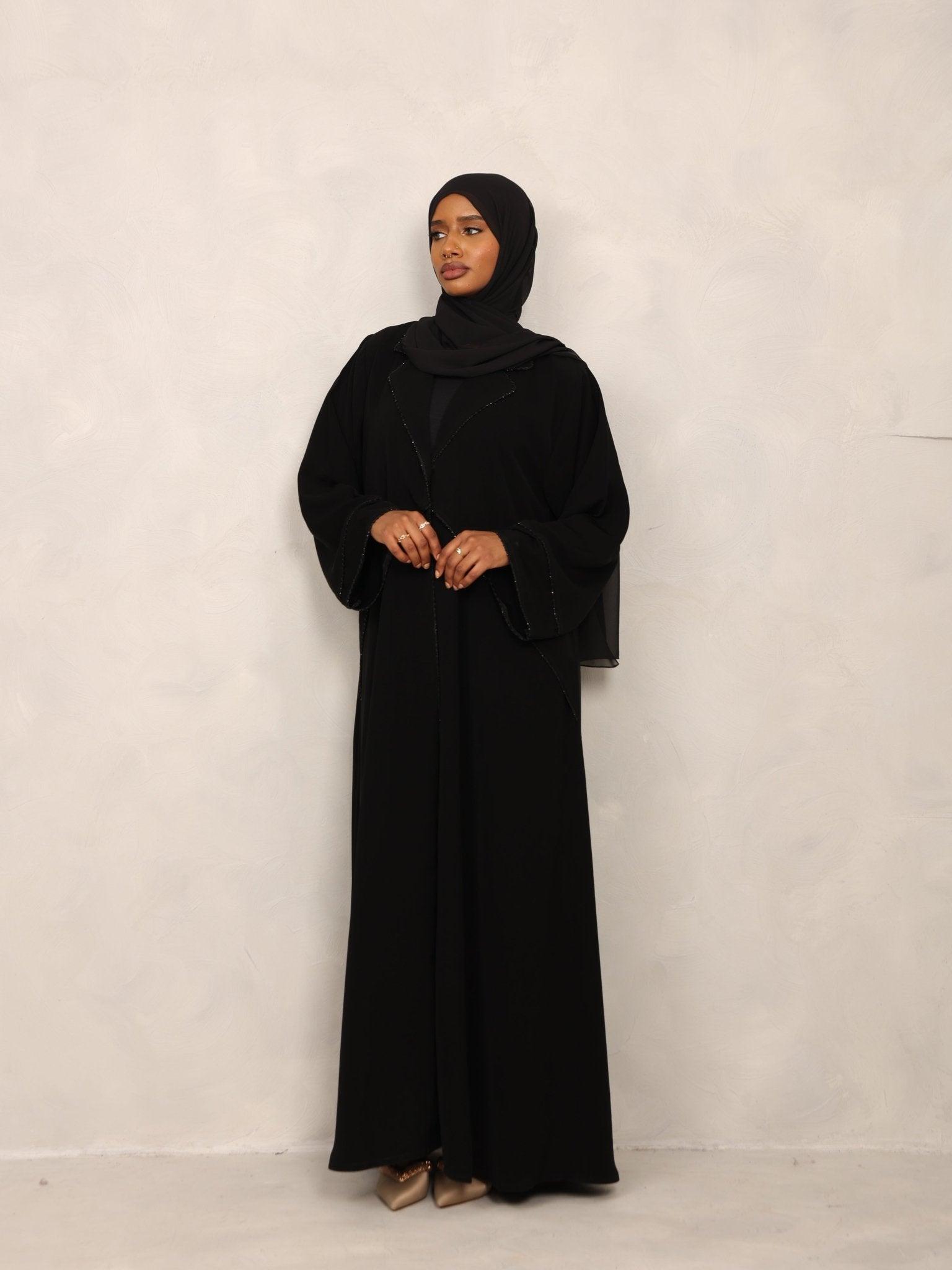 Noir Elegance Abaya - Hals and Sals