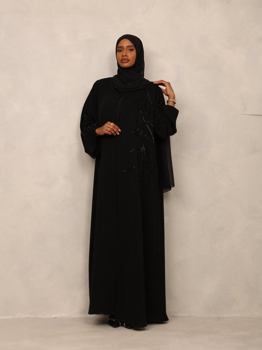 Midnight Bloom Abaya set - Hals and Sals