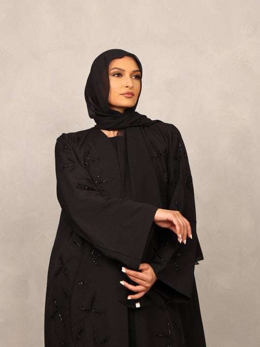 Noir Blossom Abaya - Hals and Sals