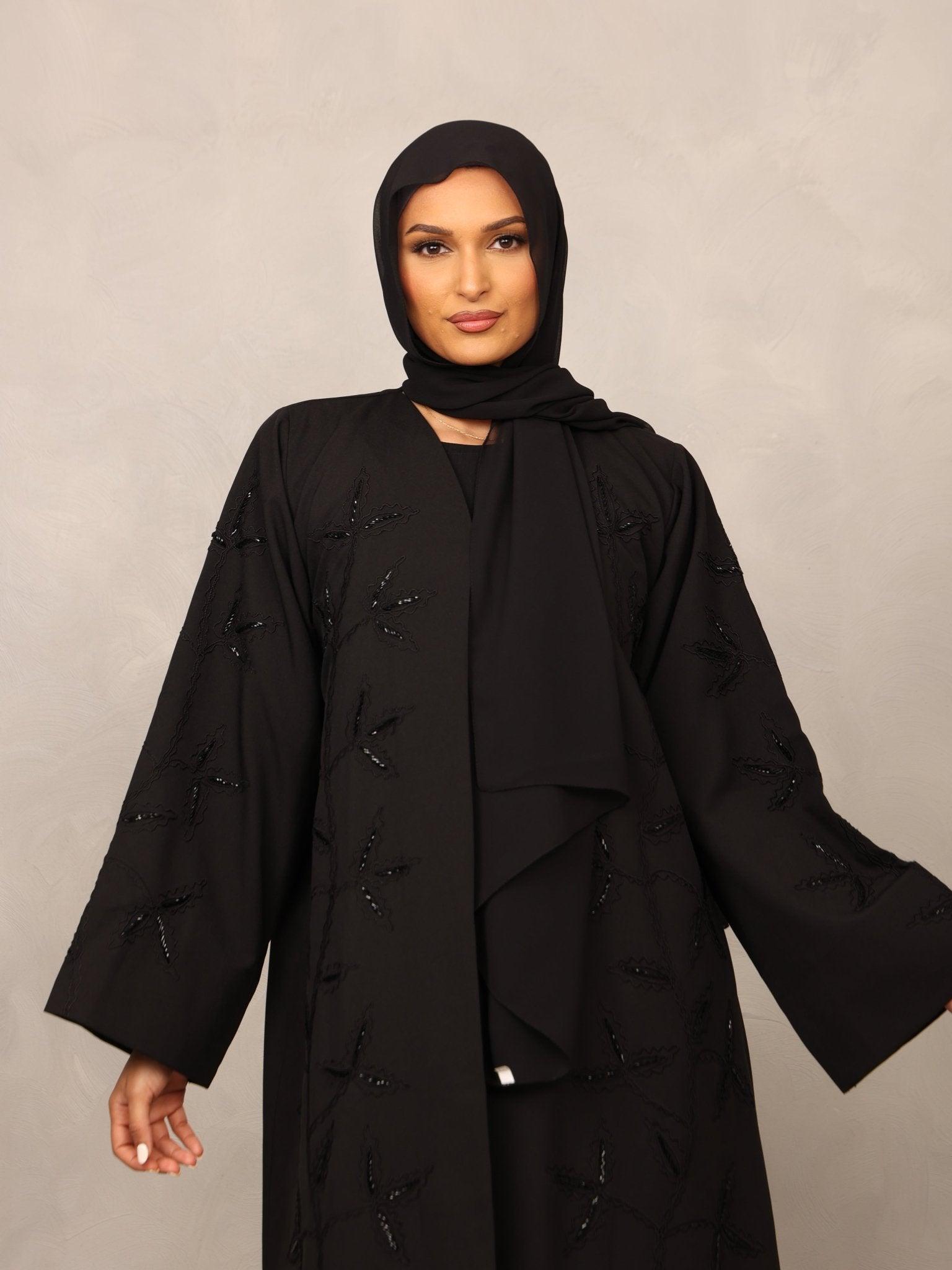Noir Blossom Abaya - Hals and Sals