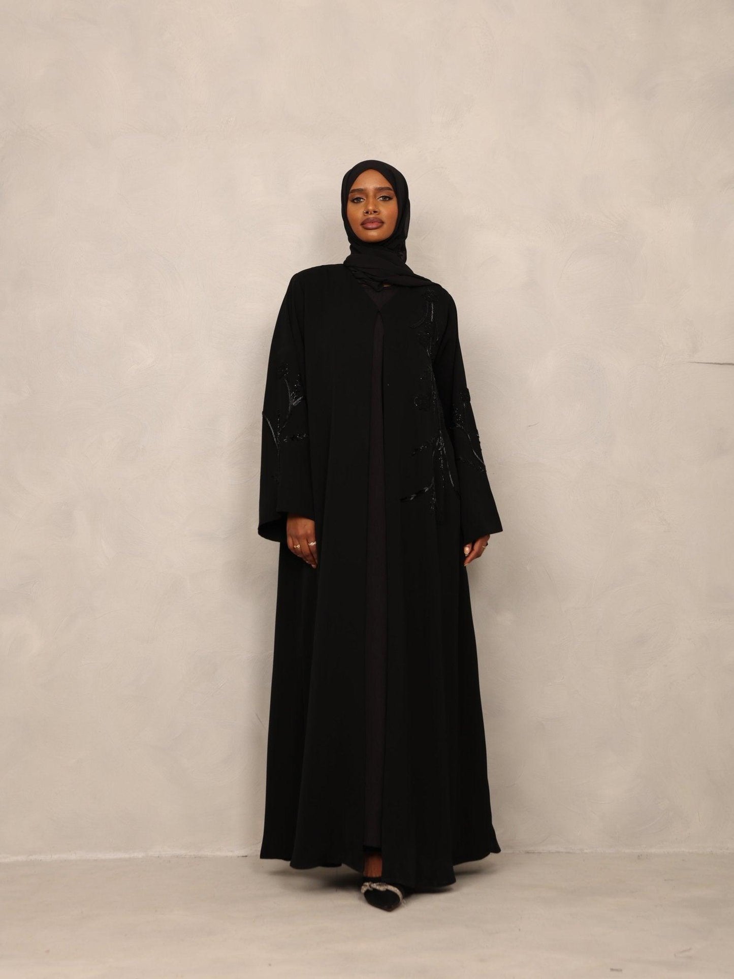 Midnight Bloom Abaya set - Hals and Sals