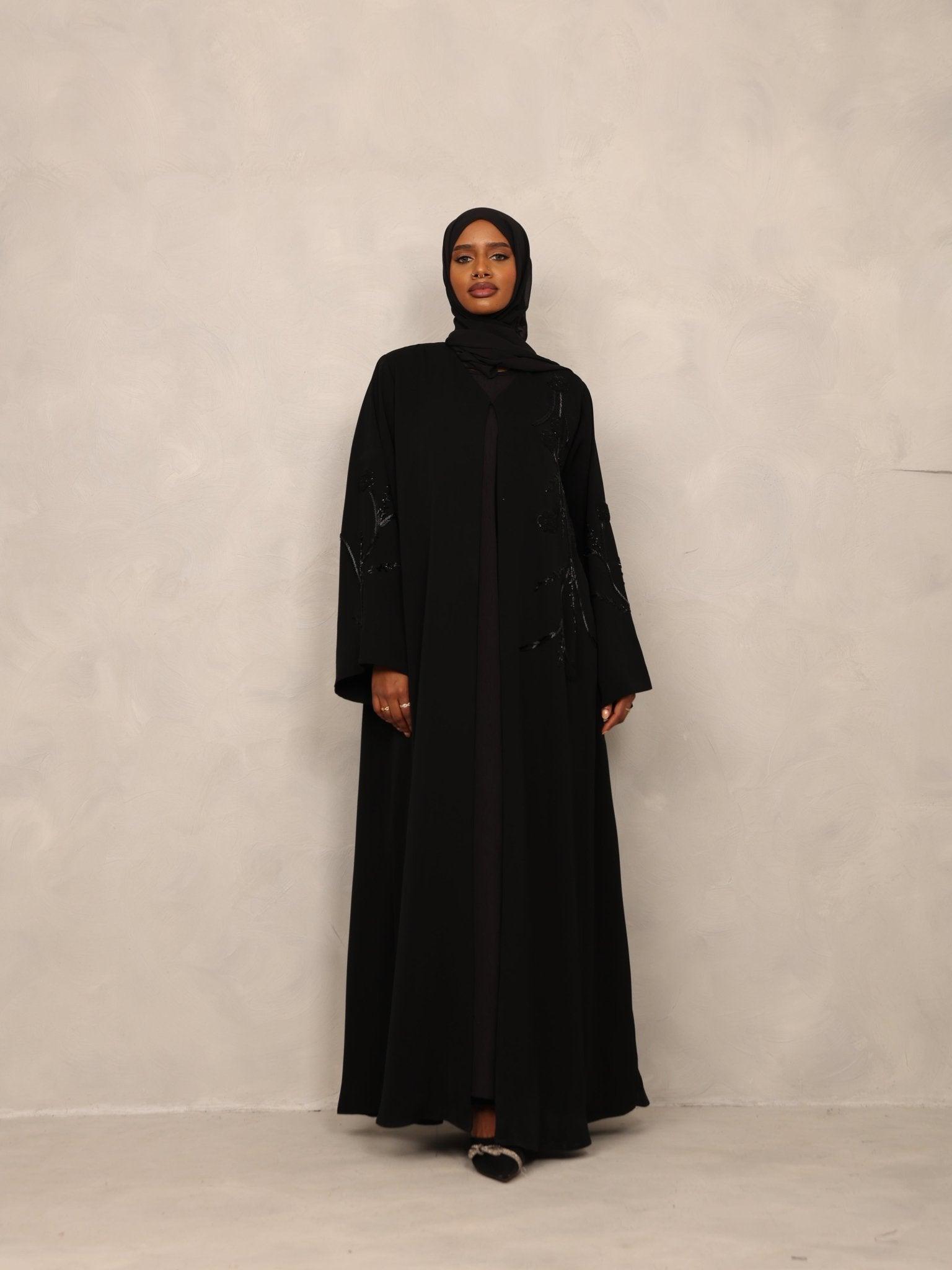 Midnight Bloom Abaya set - Hals and Sals