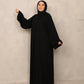 Noir Buttoned Abaya - Hals and Sals