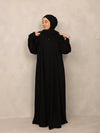 Noir Buttoned Abaya - Hals and Sals