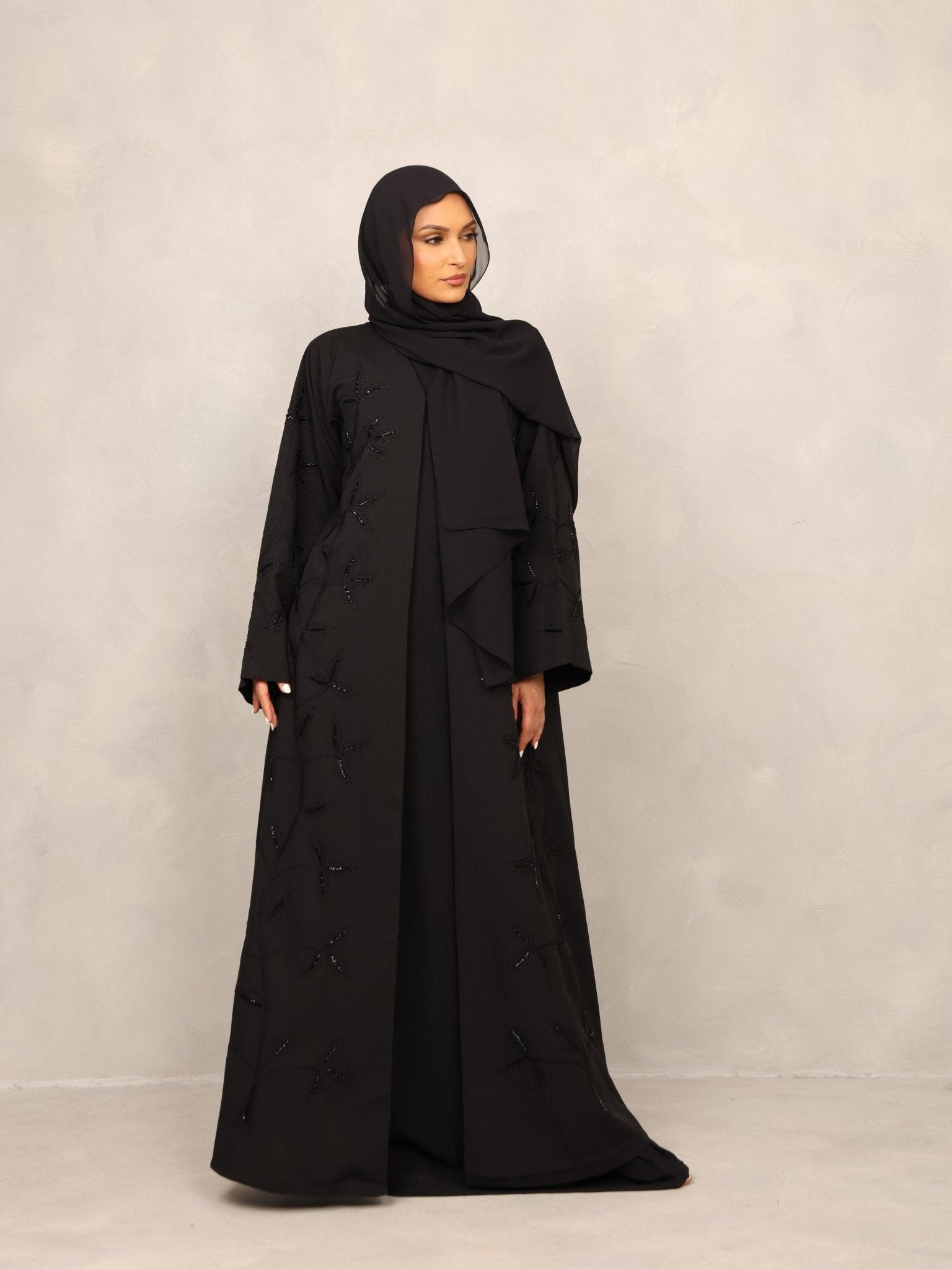 Noir Blossom Abaya - Hals and Sals