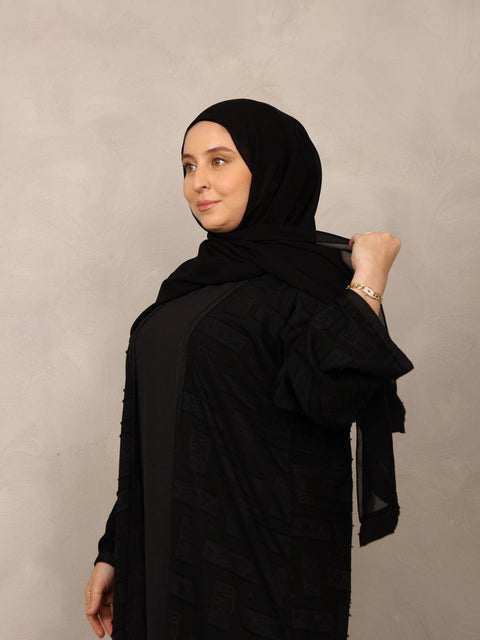Midnight Textured Abaya - Hals and Sals