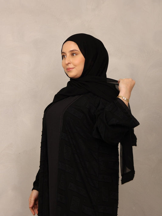 Midnight Textured Abaya - Hals and Sals