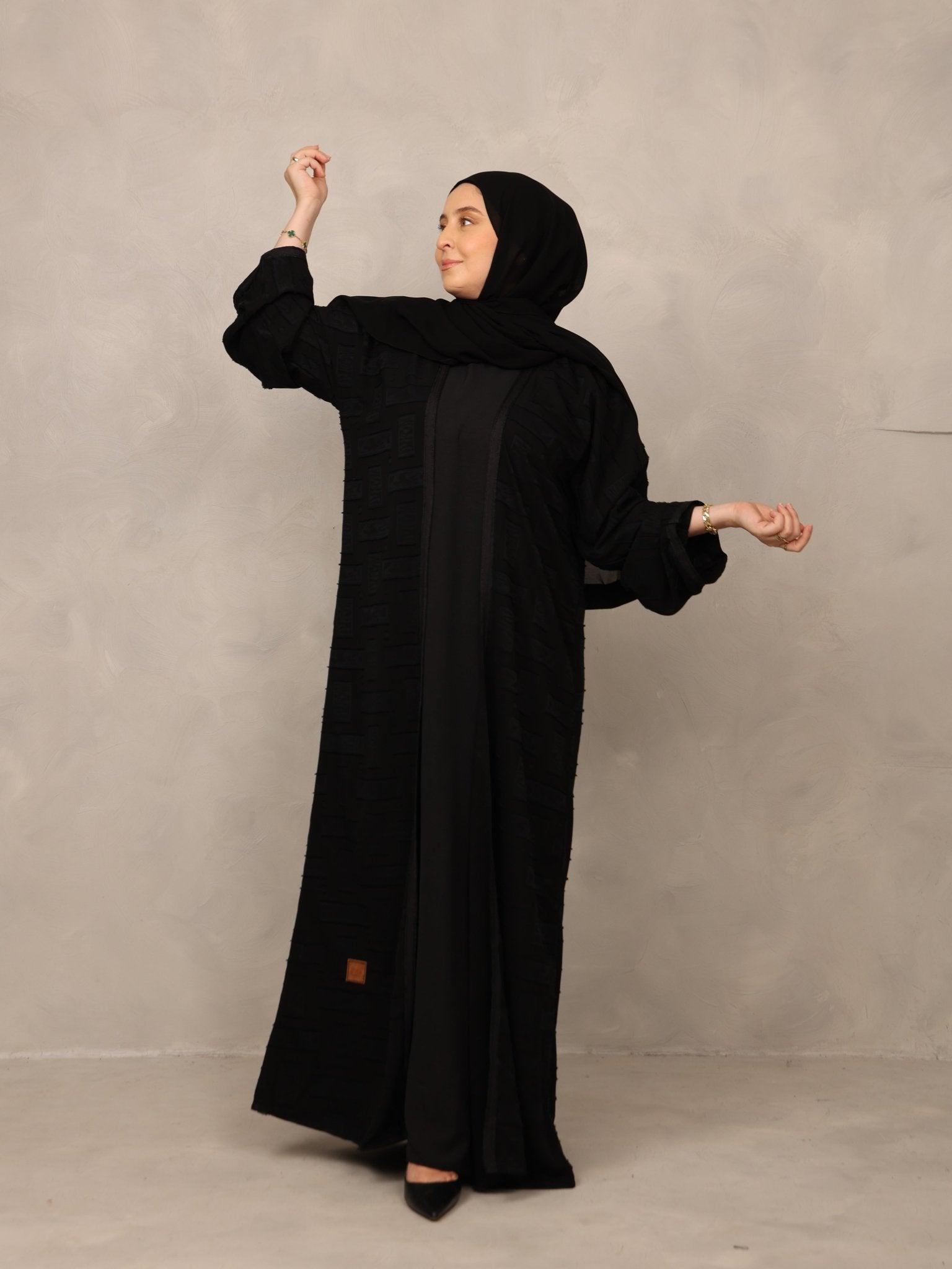 Midnight Textured Abaya - Hals and Sals