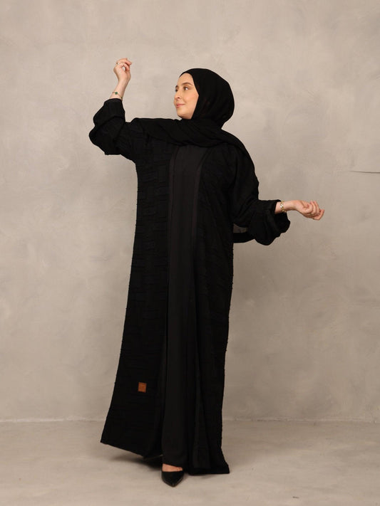 Midnight Textured Abaya - Hals and Sals