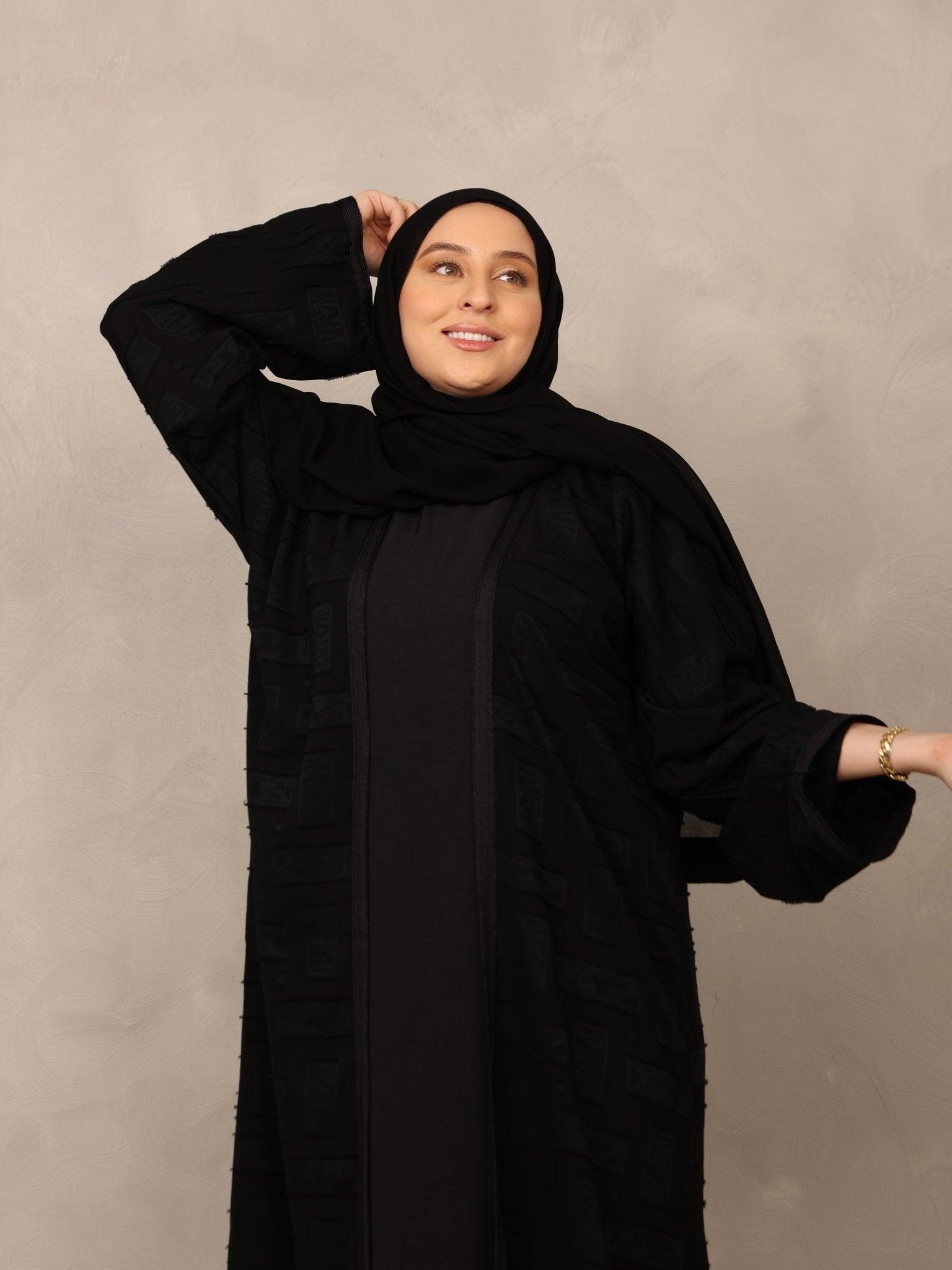 Midnight Textured Abaya - Hals and Sals