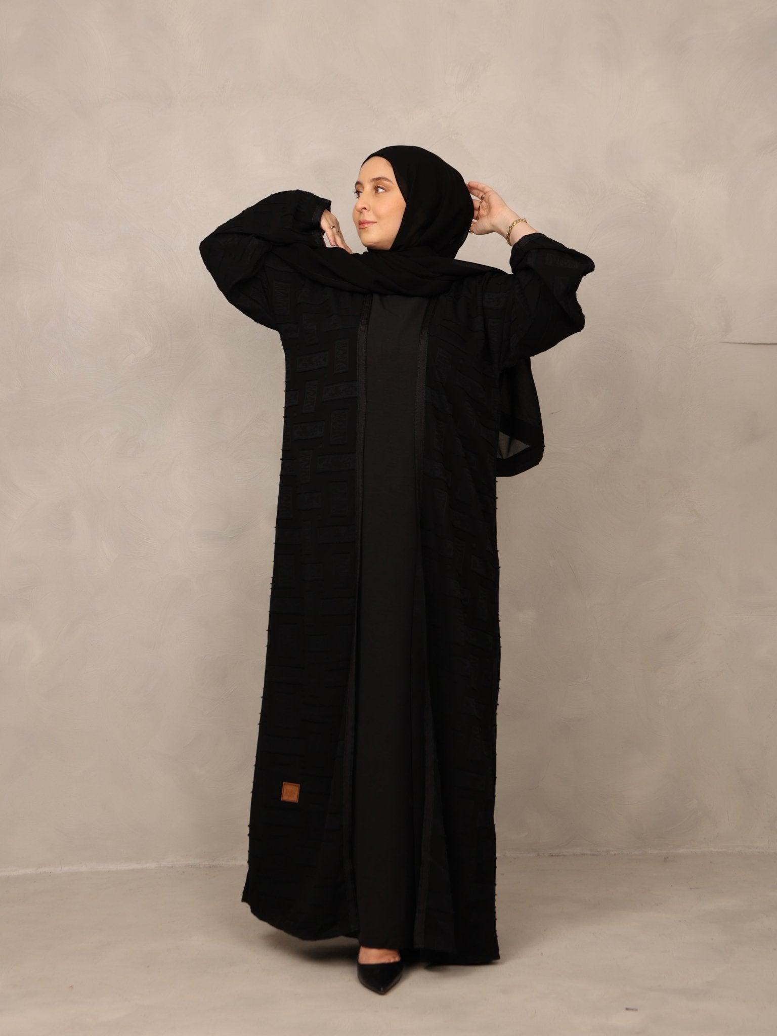 Midnight Textured Abaya - Hals and Sals
