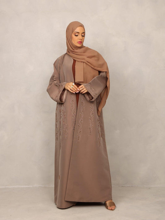 Mocha Elegance Abaya - Hals and Sals