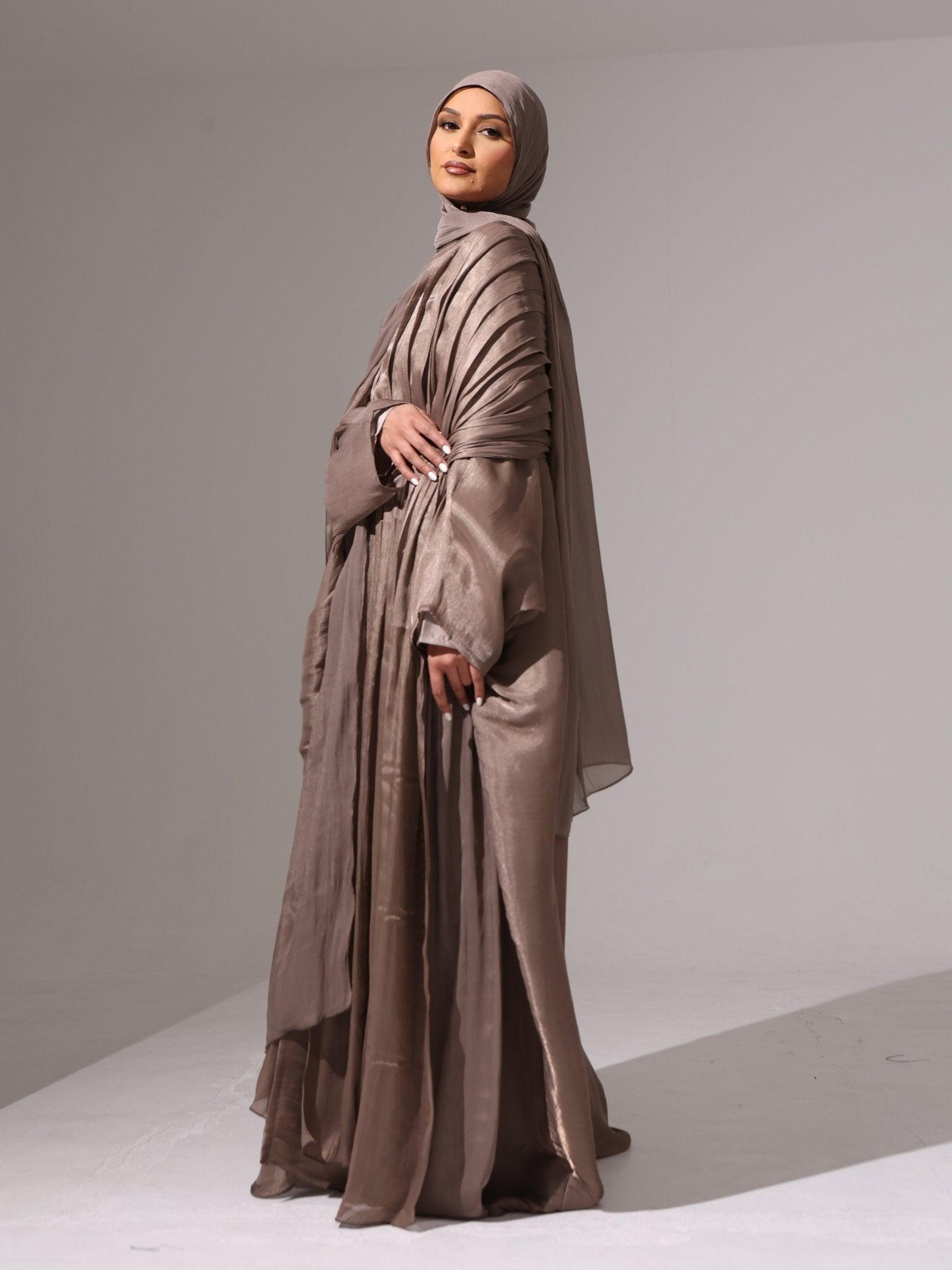 Elegant Mocha Abaya set - Hals and Sals