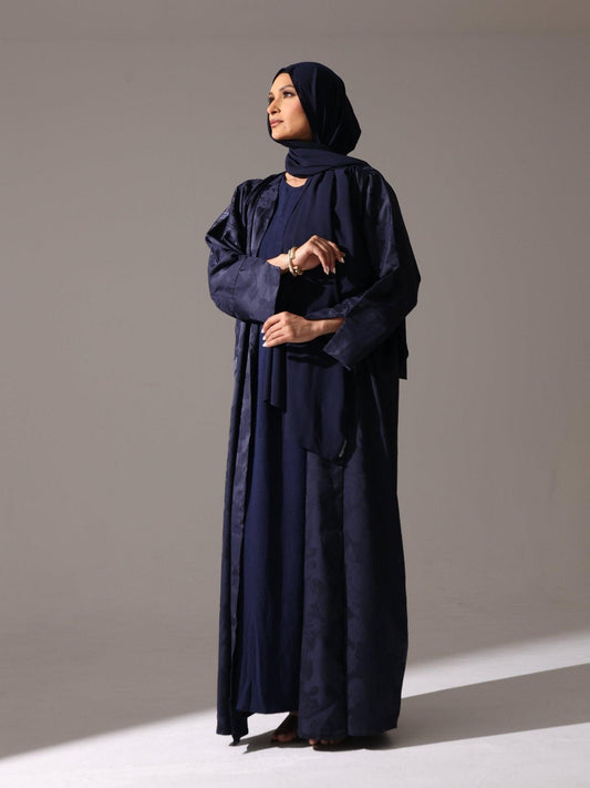 Midnight Bloom Jacquard Abaya - Hals and Sals