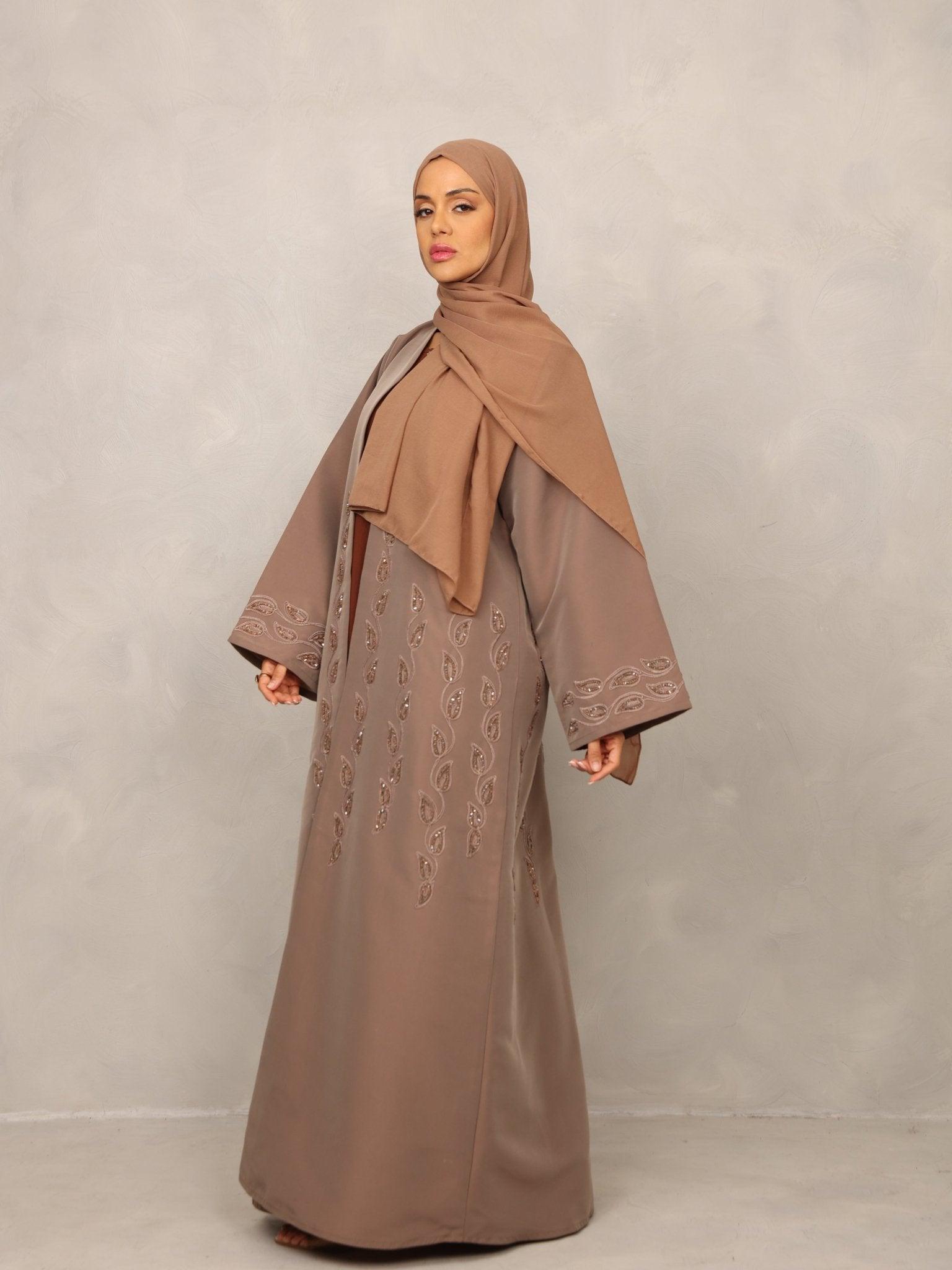 Mocha Elegance Abaya - Hals and Sals