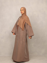 Mocha Elegance Abaya - Hals and Sals