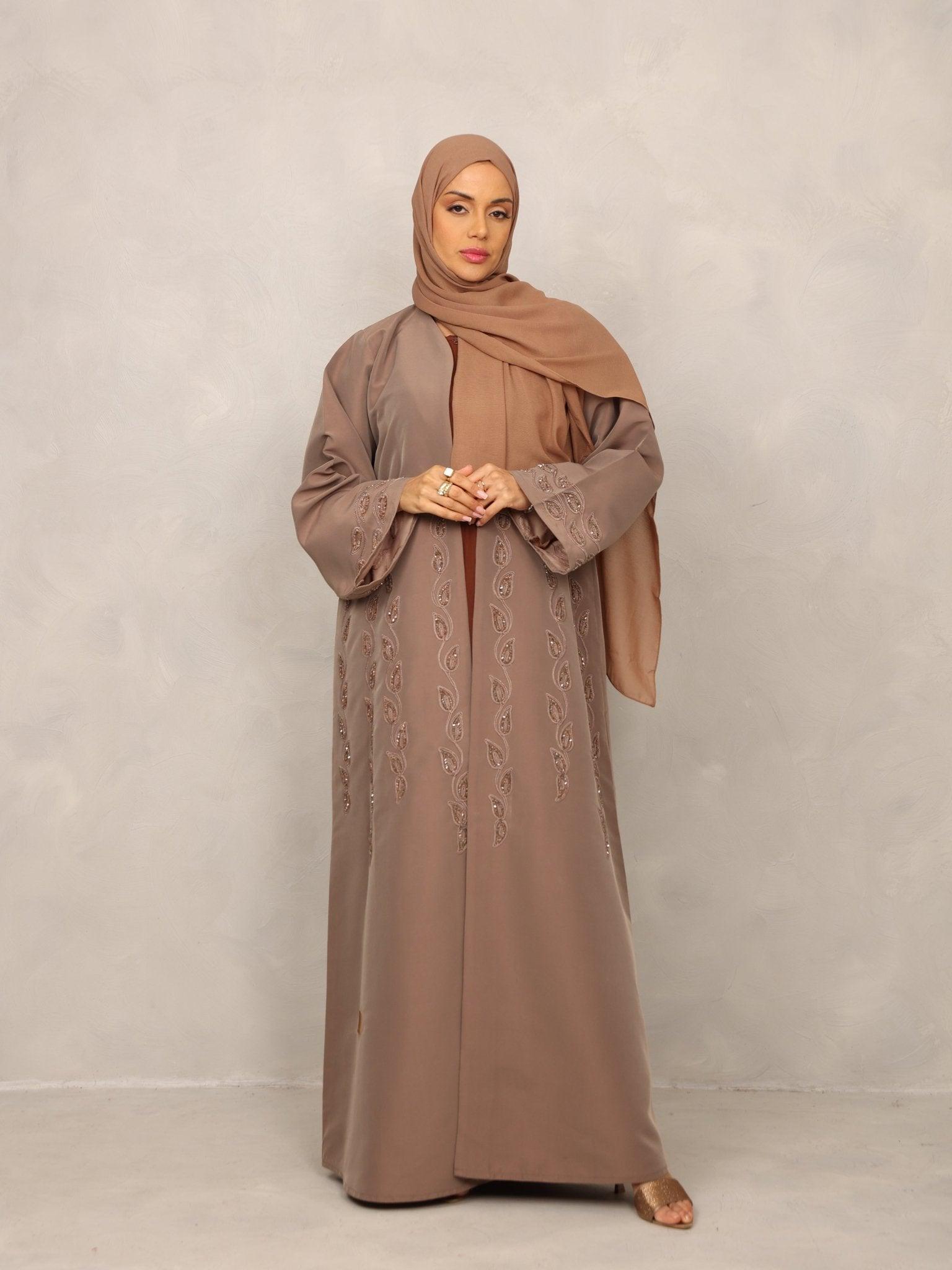 Mocha Elegance Abaya - Hals and Sals