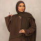 Olive Pleated Overlay Abaya - Hals and Sals