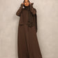 Olive Pleated Overlay Abaya - Hals and Sals