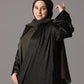 Olive Noir Jacquard Abaya - Hals and Sals