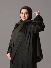 Olive Noir Jacquard Abaya - Hals and Sals