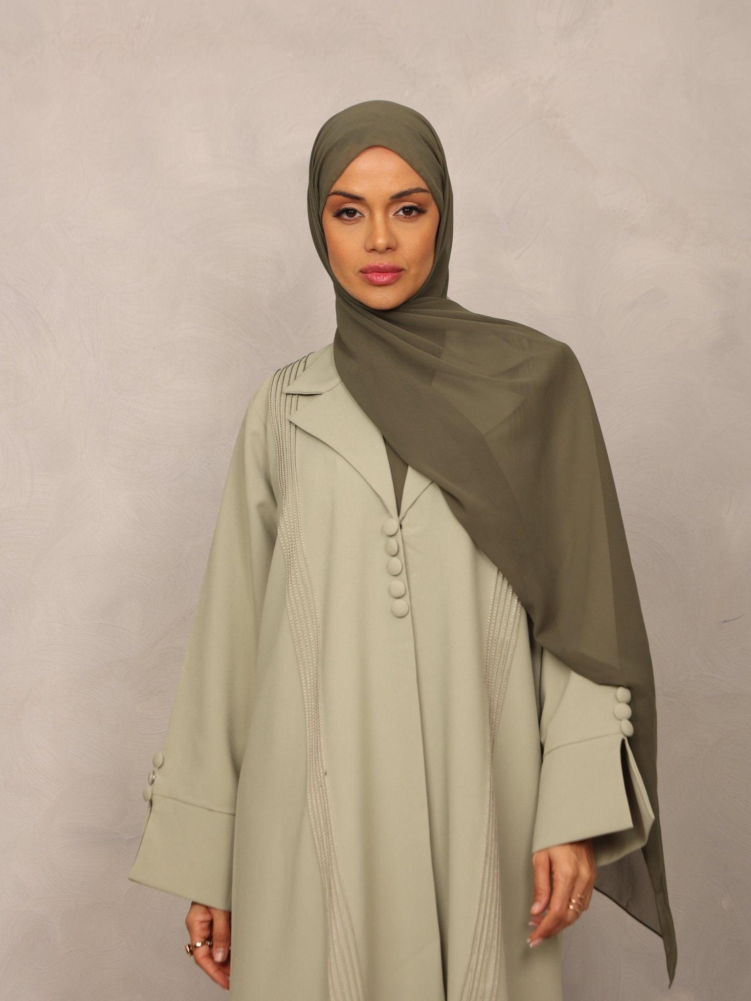 Serene Sage Abaya - Hals and Sals