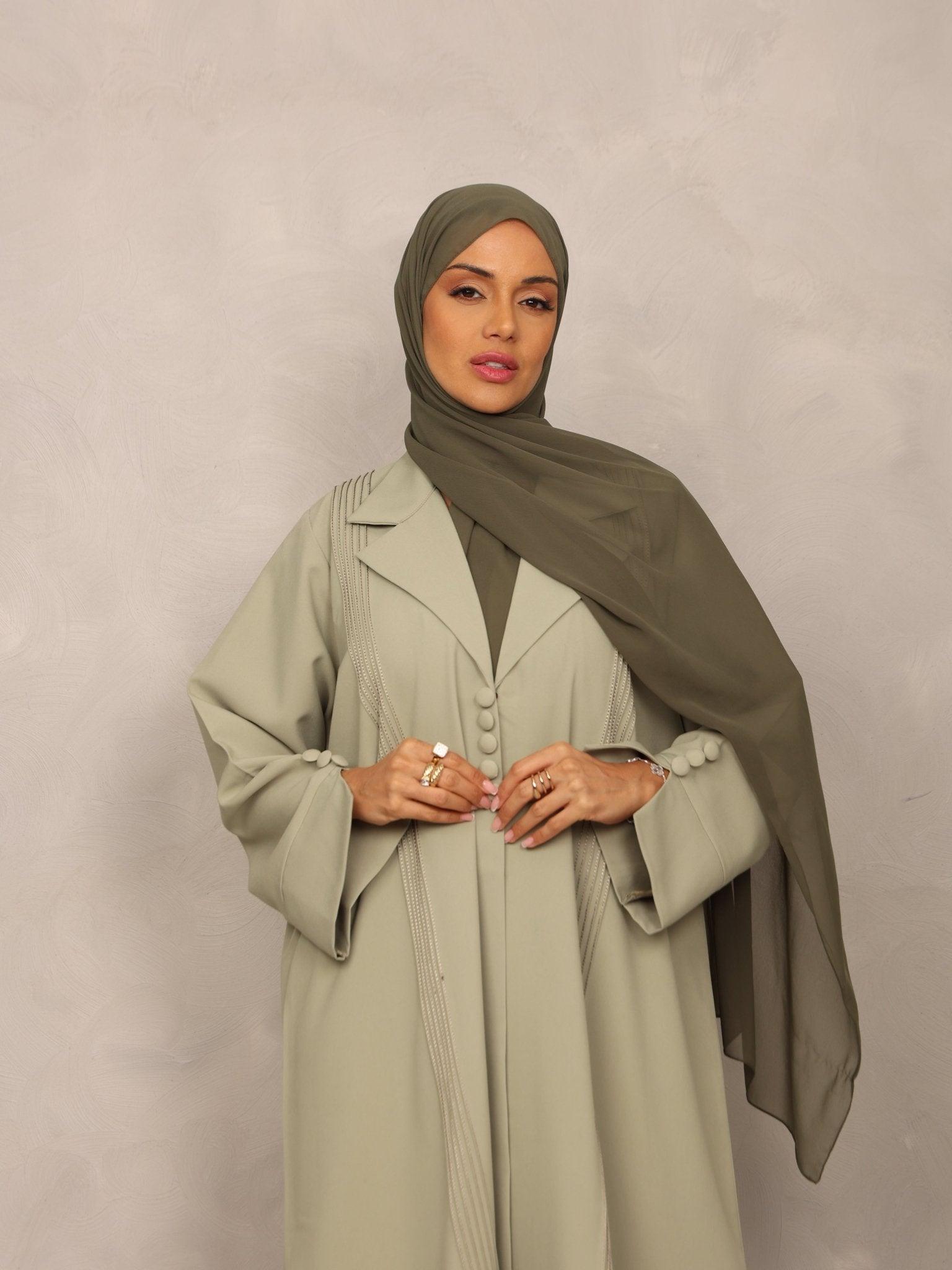 Serene Sage Abaya - Hals and Sals